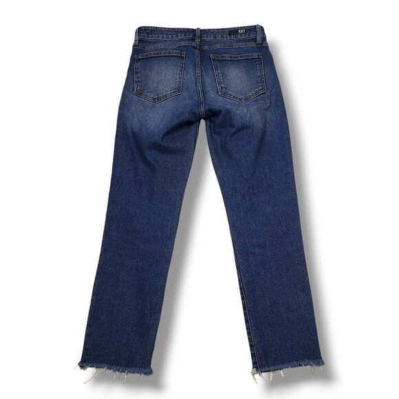 Kut from the Kloth Reese Ankle Straight Jeans Womens 4 Distressed Fray Hem Mid R - Picture 5 of 12